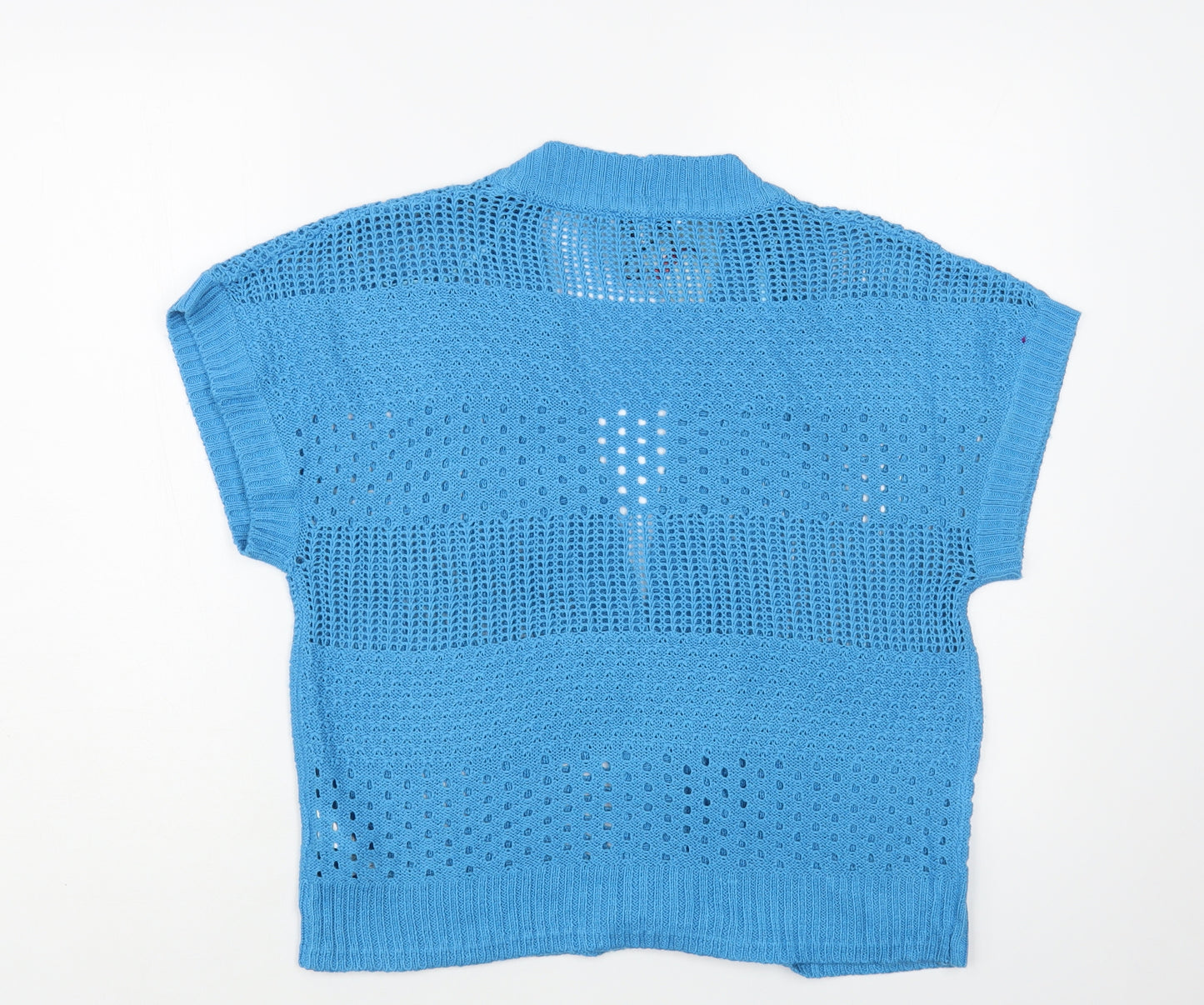 Debenhams Womens Blue V-Neck Acrylic Cardigan Jumper Size 14
