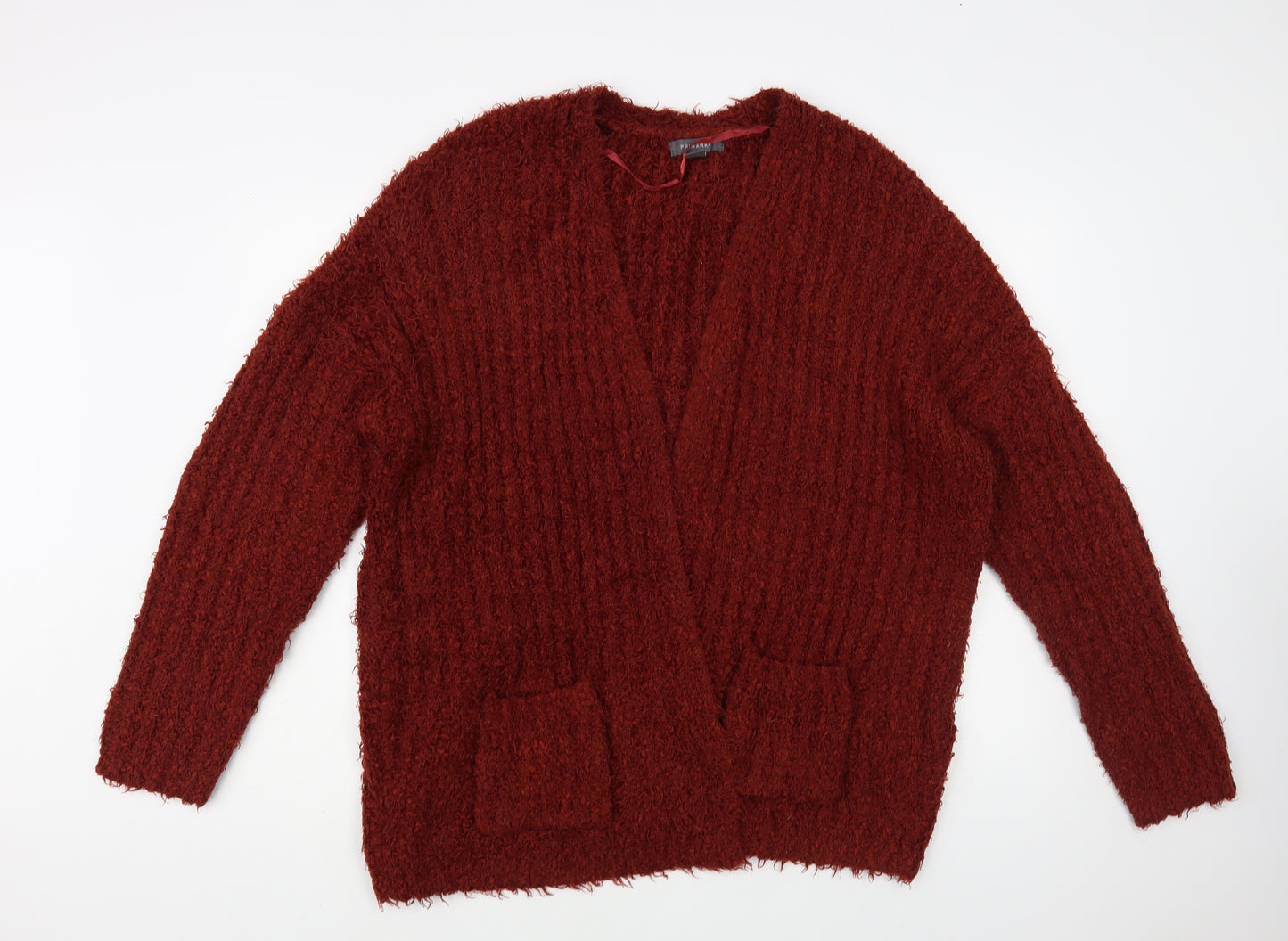 Primark Womens Brown V-Neck Polyester Cardigan Jumper Size 18