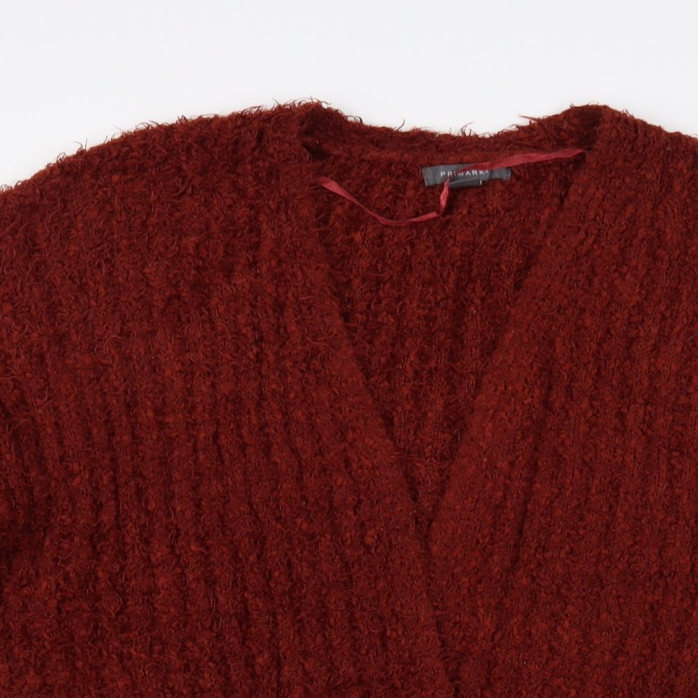 Primark Womens Brown V-Neck Polyester Cardigan Jumper Size 18