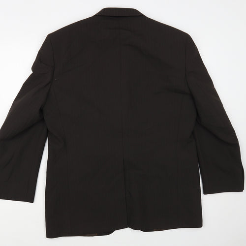 NEXT Mens Brown Striped Polyester Jacket Blazer Size 42
