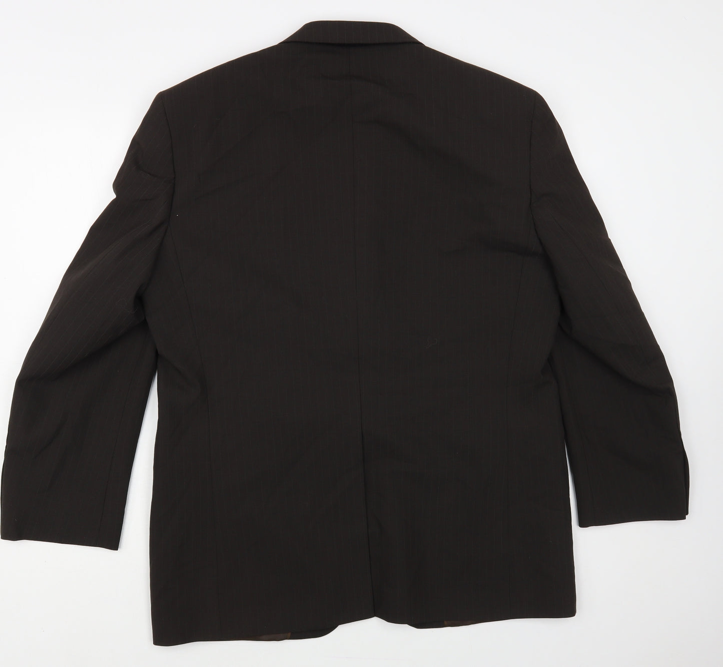 NEXT Mens Brown Striped Polyester Jacket Blazer Size 42