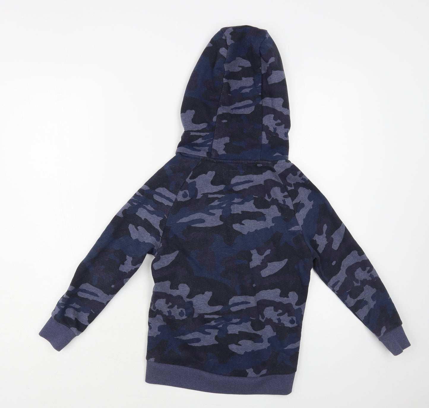 NEXT Boys Blue Camouflage Cotton Pullover Hoodie Size 7 Years Pullover