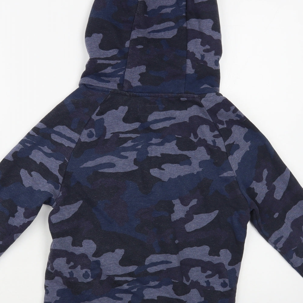 NEXT Boys Blue Camouflage Cotton Pullover Hoodie Size 7 Years Pullover