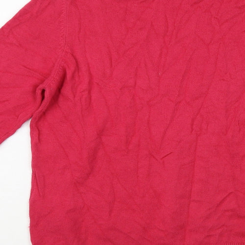 Marks and Spencer Womens Pink Roll Neck Viscose Pullover Jumper Size 12