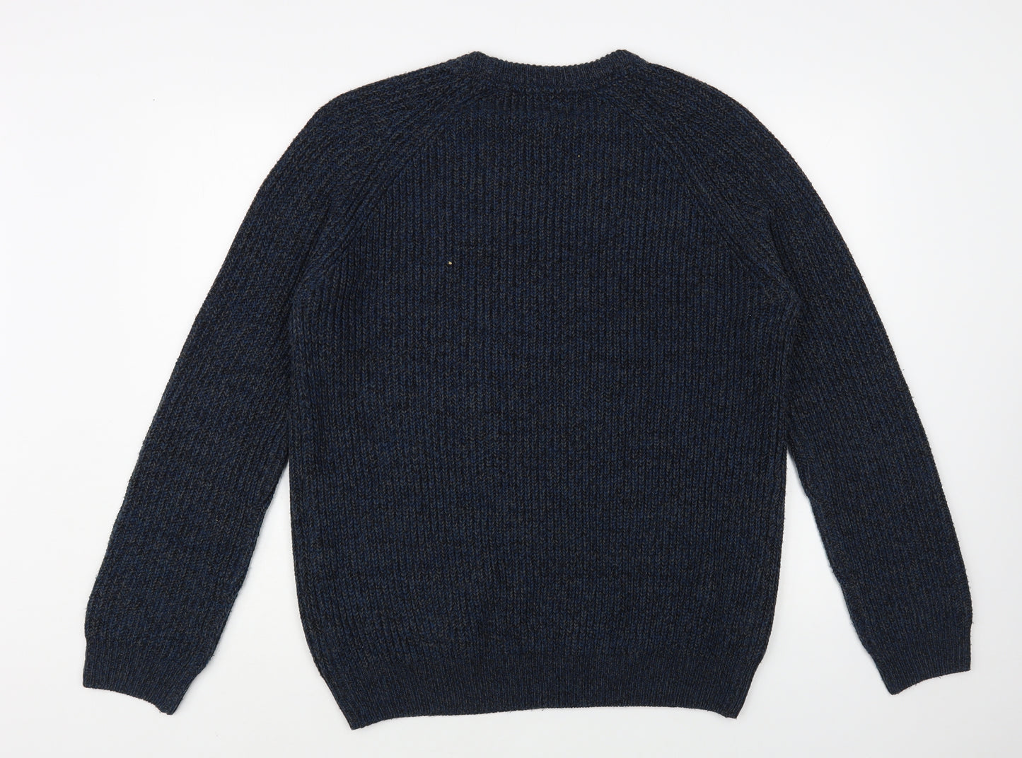Peacocks Mens Blue Crew Neck Acrylic Pullover Jumper Size M