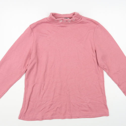Afibel Womens Pink Roll Neck Acrylic Pullover Jumper Size 16