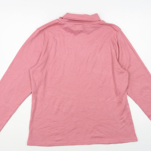 Afibel Womens Pink Roll Neck Acrylic Pullover Jumper Size 16