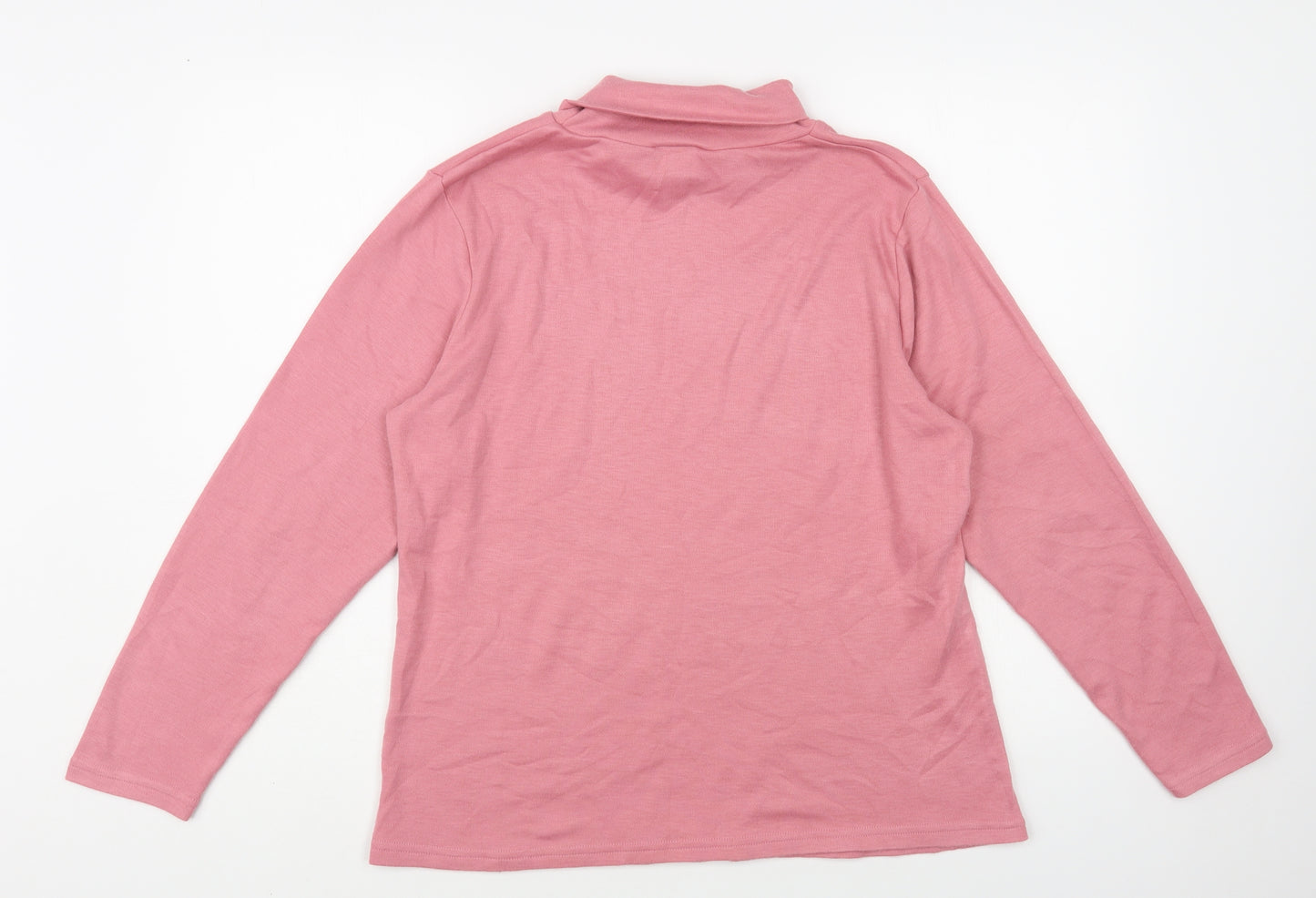 Afibel Womens Pink Roll Neck Acrylic Pullover Jumper Size 16