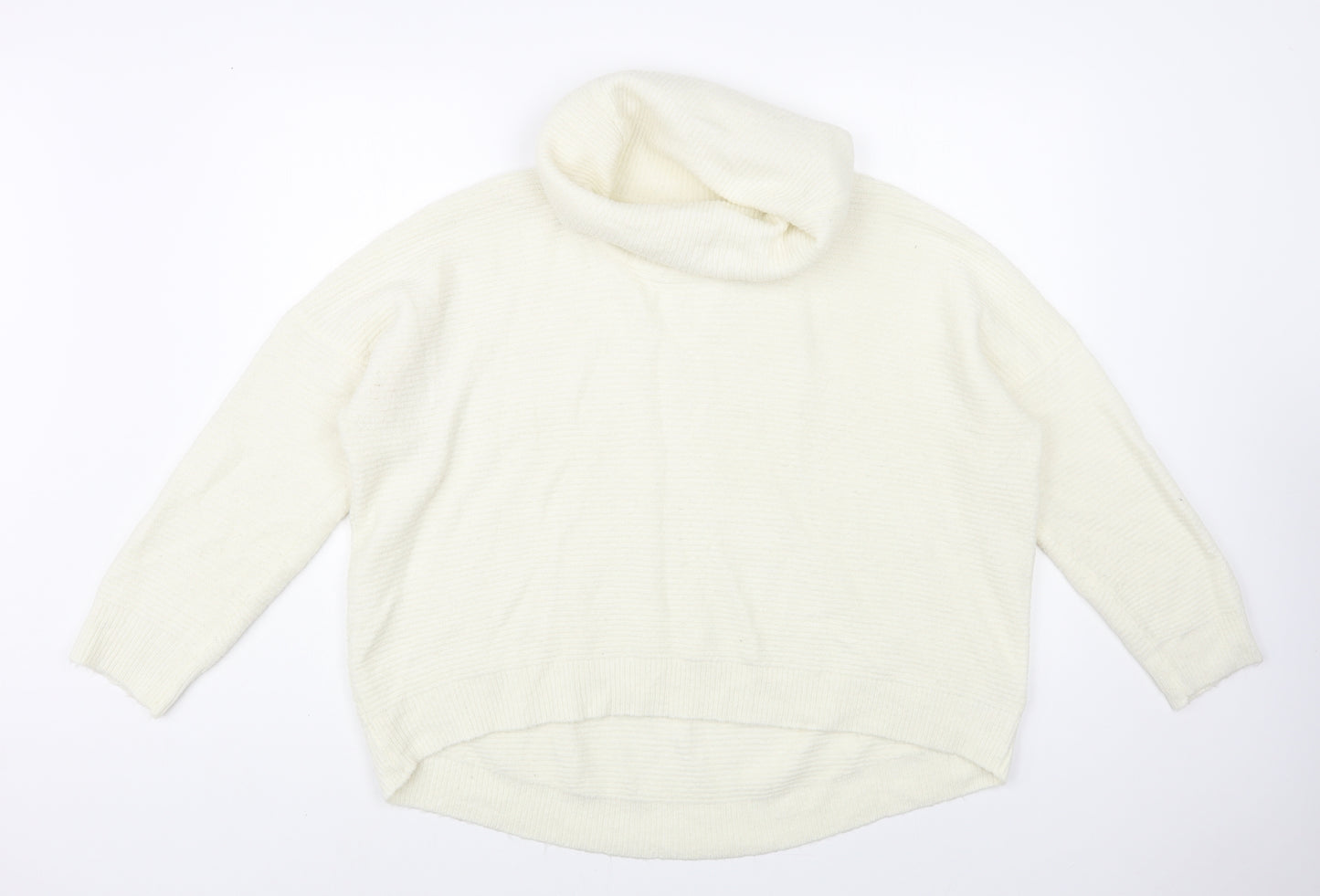 Peacocks Womens Ivory Roll Neck Acrylic Pullover Jumper Size L