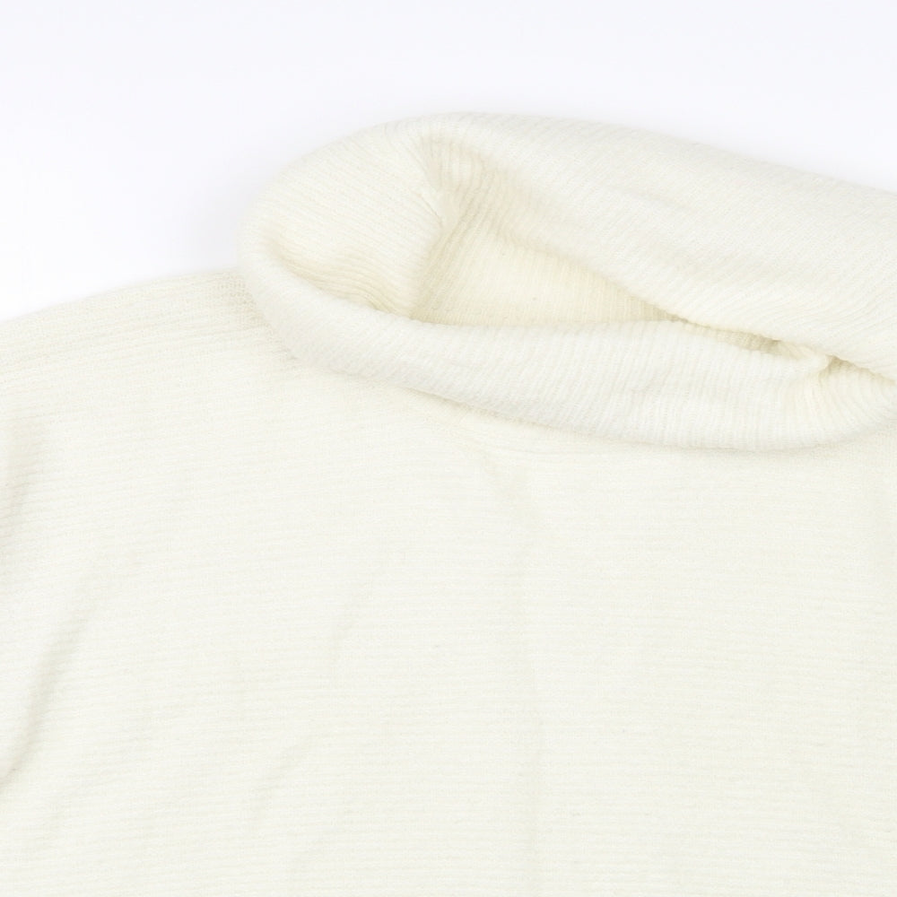 Peacocks Womens Ivory Roll Neck Acrylic Pullover Jumper Size L