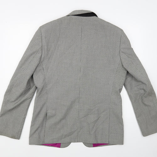 Marks and Spencer Mens Grey Houndstooth Polyester Jacket Blazer Size 42