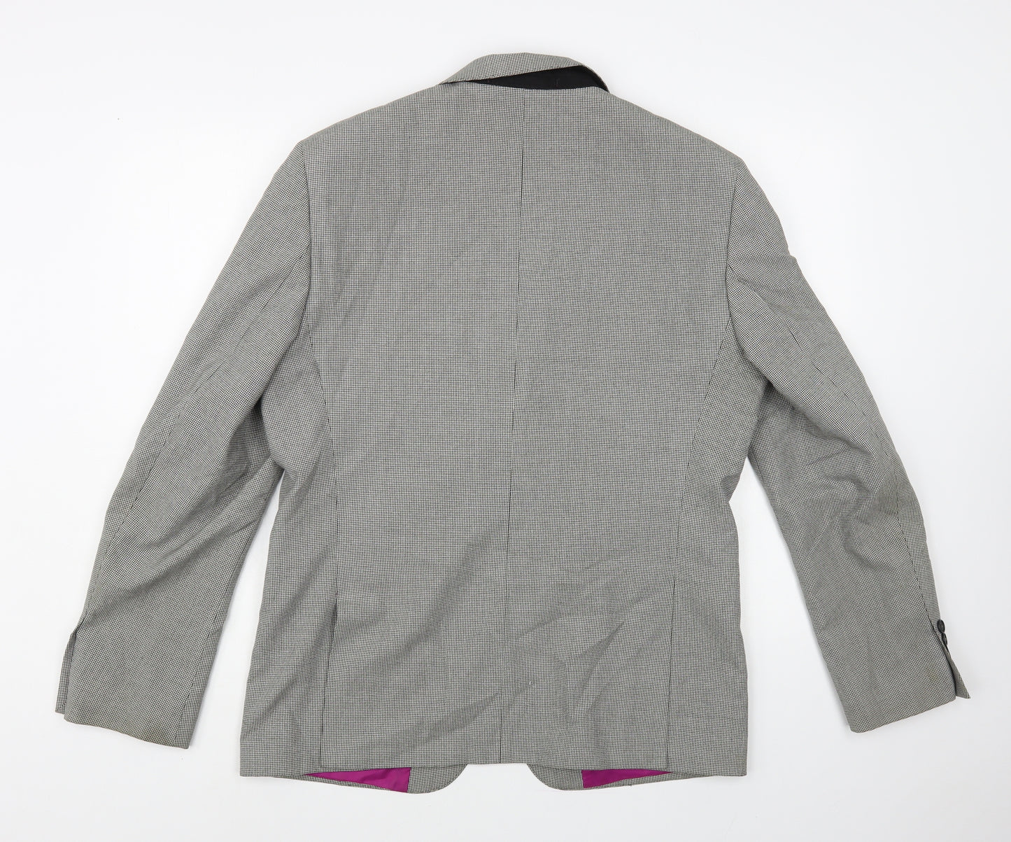 Marks and Spencer Mens Grey Houndstooth Polyester Jacket Blazer Size 42