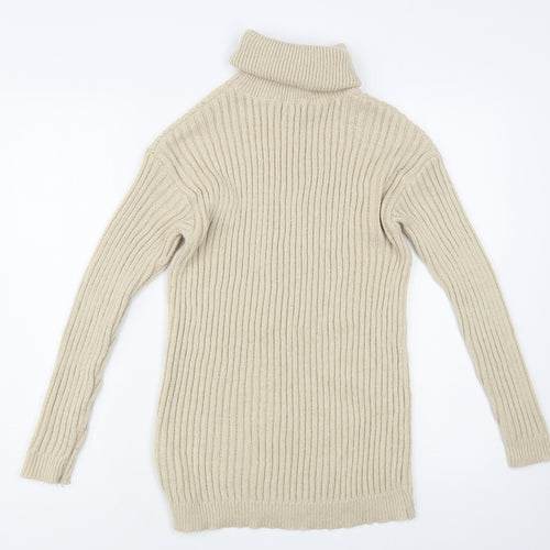 Primark Womens Beige Roll Neck Acrylic Pullover Jumper Size 6