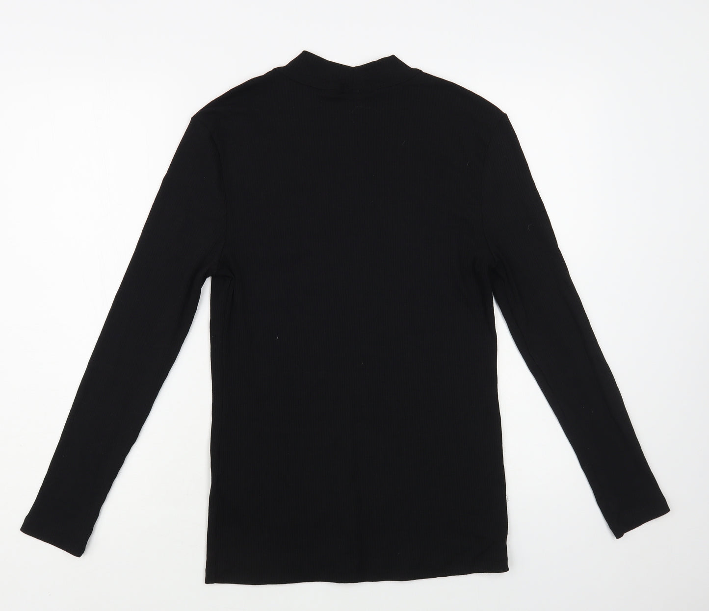 Tamaris Womens Black Polyester Basic Blouse Size 16 Mock Neck - Flower Detail