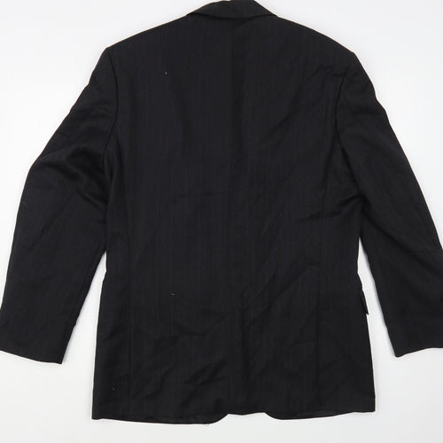 Marks and Spencer Mens Grey Striped Wool Jacket Blazer Size 40