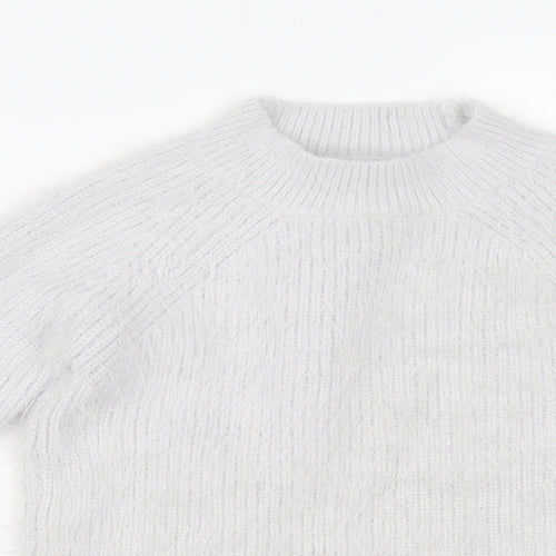Primark Womens Grey Mock Neck Nylon Pullover Jumper Size 4