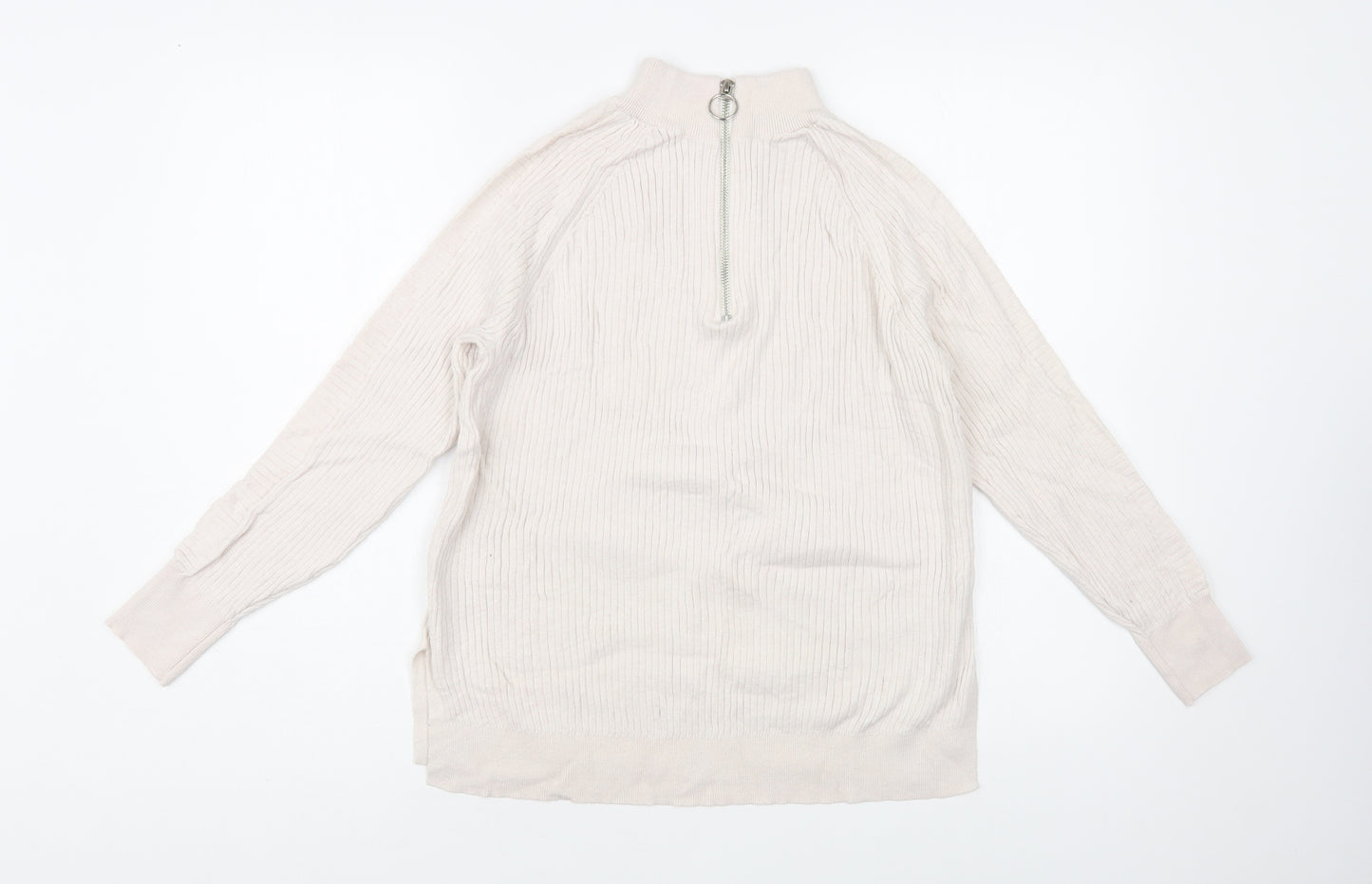 Marks and Spencer Womens Ivory High Neck Viscose Pullover Jumper Size M