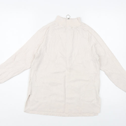 Marks and Spencer Womens Ivory High Neck Viscose Pullover Jumper Size M