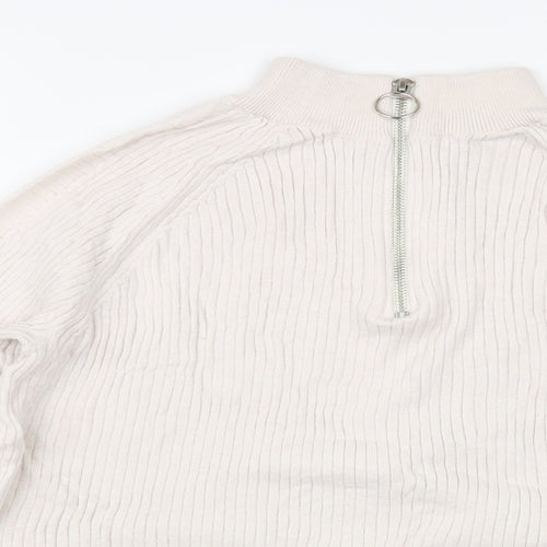 Marks and Spencer Womens Ivory High Neck Viscose Pullover Jumper Size M