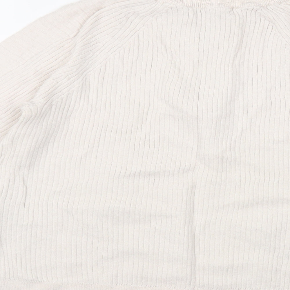 Marks and Spencer Womens Ivory High Neck Viscose Pullover Jumper Size M