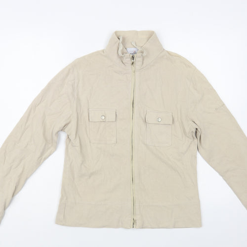 Olympus Womens Beige Cotton Full Zip Sweatshirt Size 16 Zip