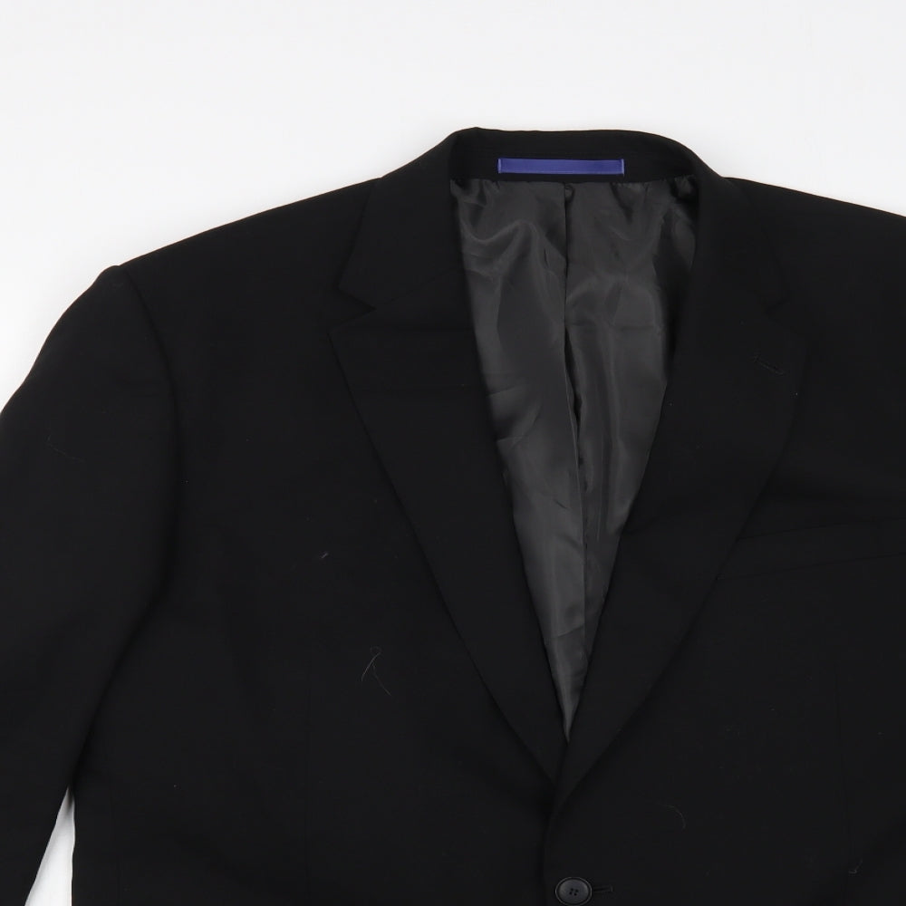 Marks and Spencer Mens Black Wool Jacket Blazer Size 46