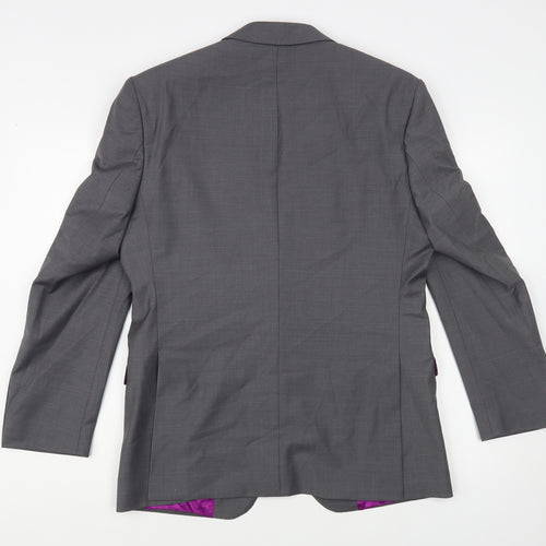 Santinelli Mens Grey Polyester Jacket Blazer Size 38