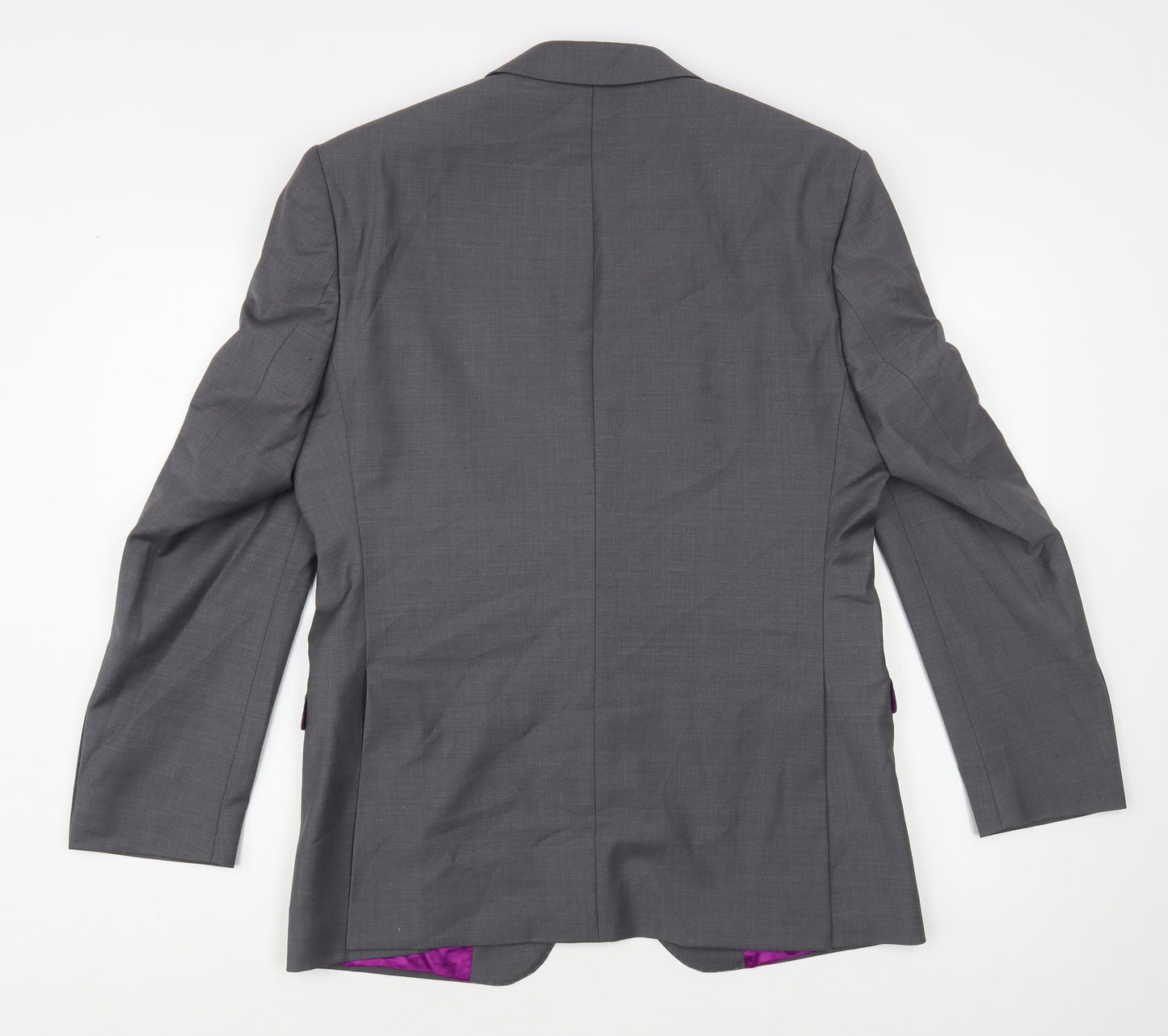 Santinelli Mens Grey Polyester Jacket Blazer Size 38