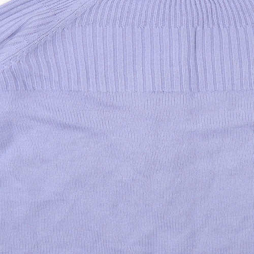 Anthology Womens Blue Crew Neck Acrylic Cardigan Jumper Size 16
