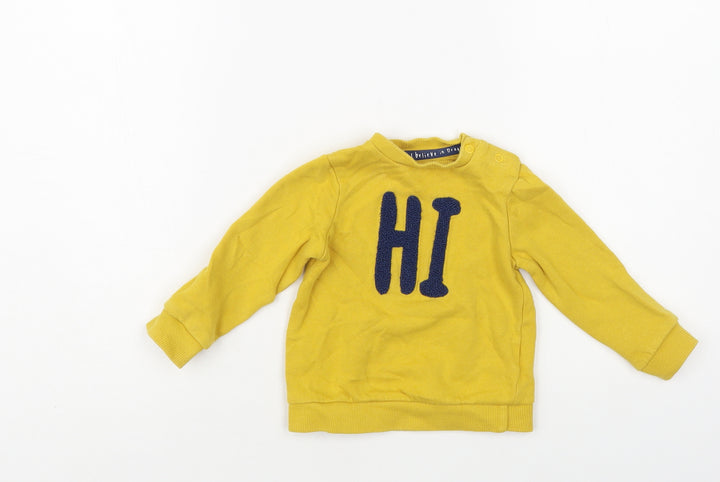 F&F Baby Yellow Cotton Pullover Jumper Size 6-9 Months Pullover - Hi