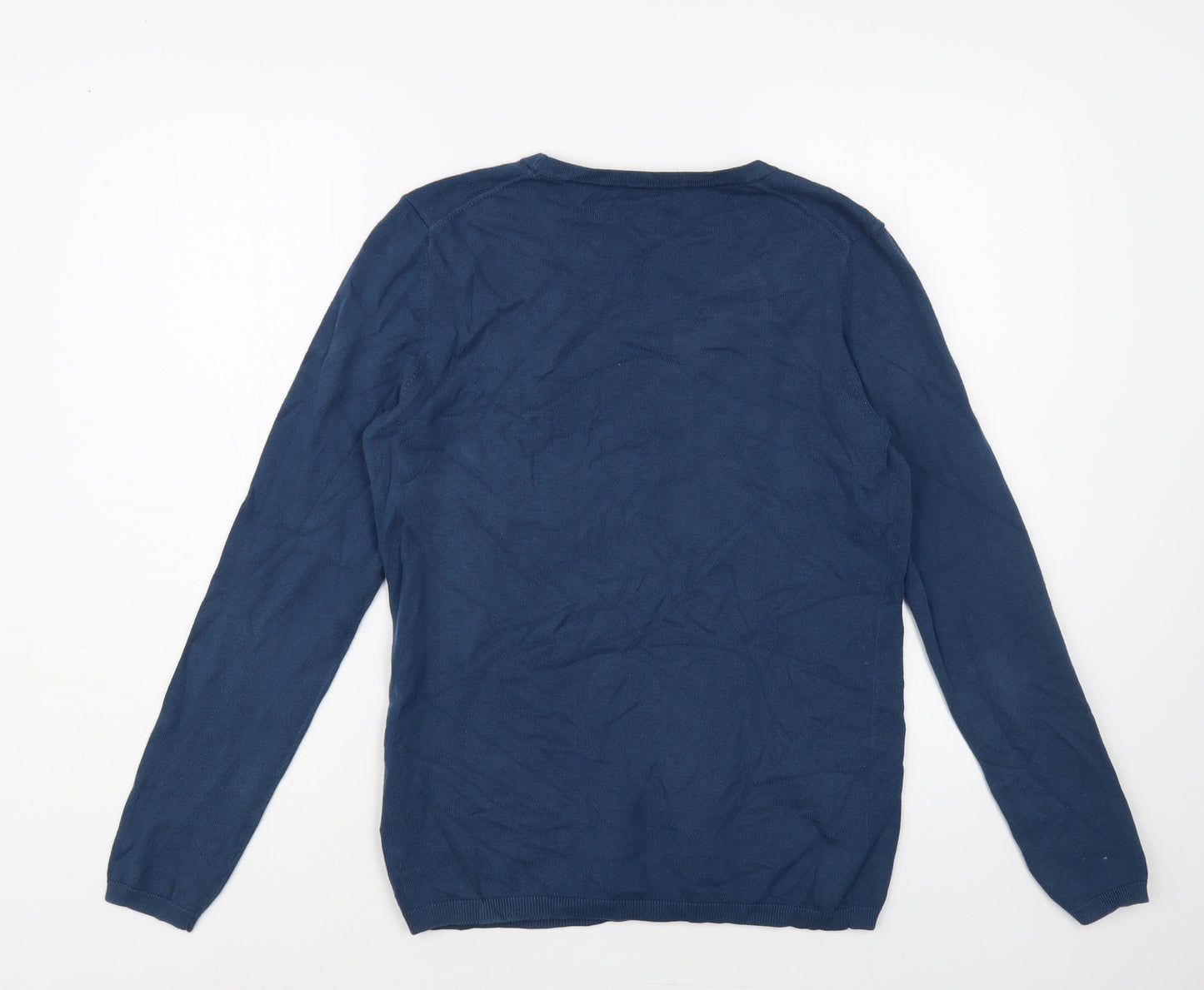 Tommy Hillfiger Mens Green Crew Neck Cotton Pullover Jumper Size M