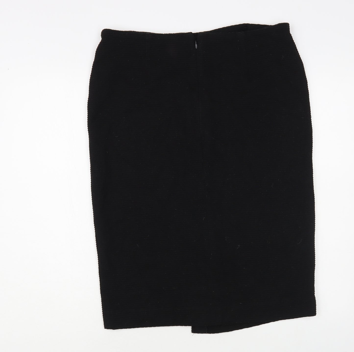 TU Womens Black Polyester Straight & Pencil Skirt Size 16 Zip