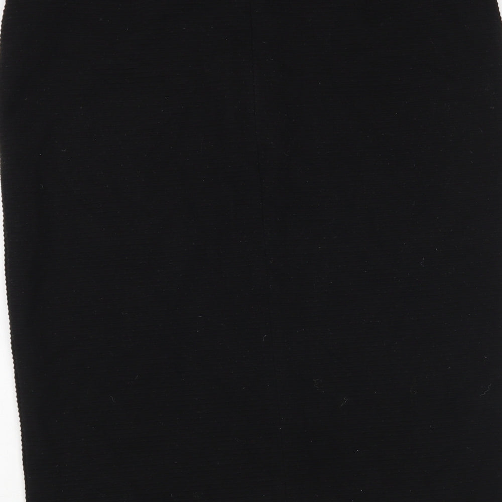 TU Womens Black Polyester Straight & Pencil Skirt Size 16 Zip