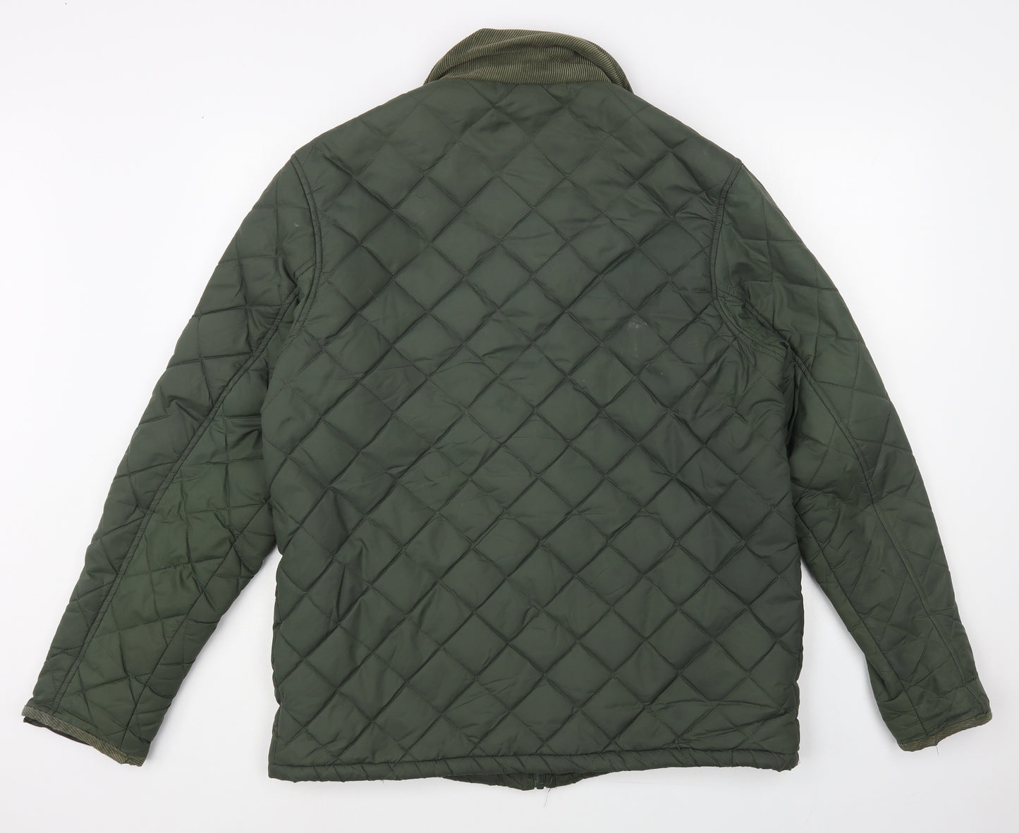 Twisted Soul Mens Green Quilted Jacket Size L Zip