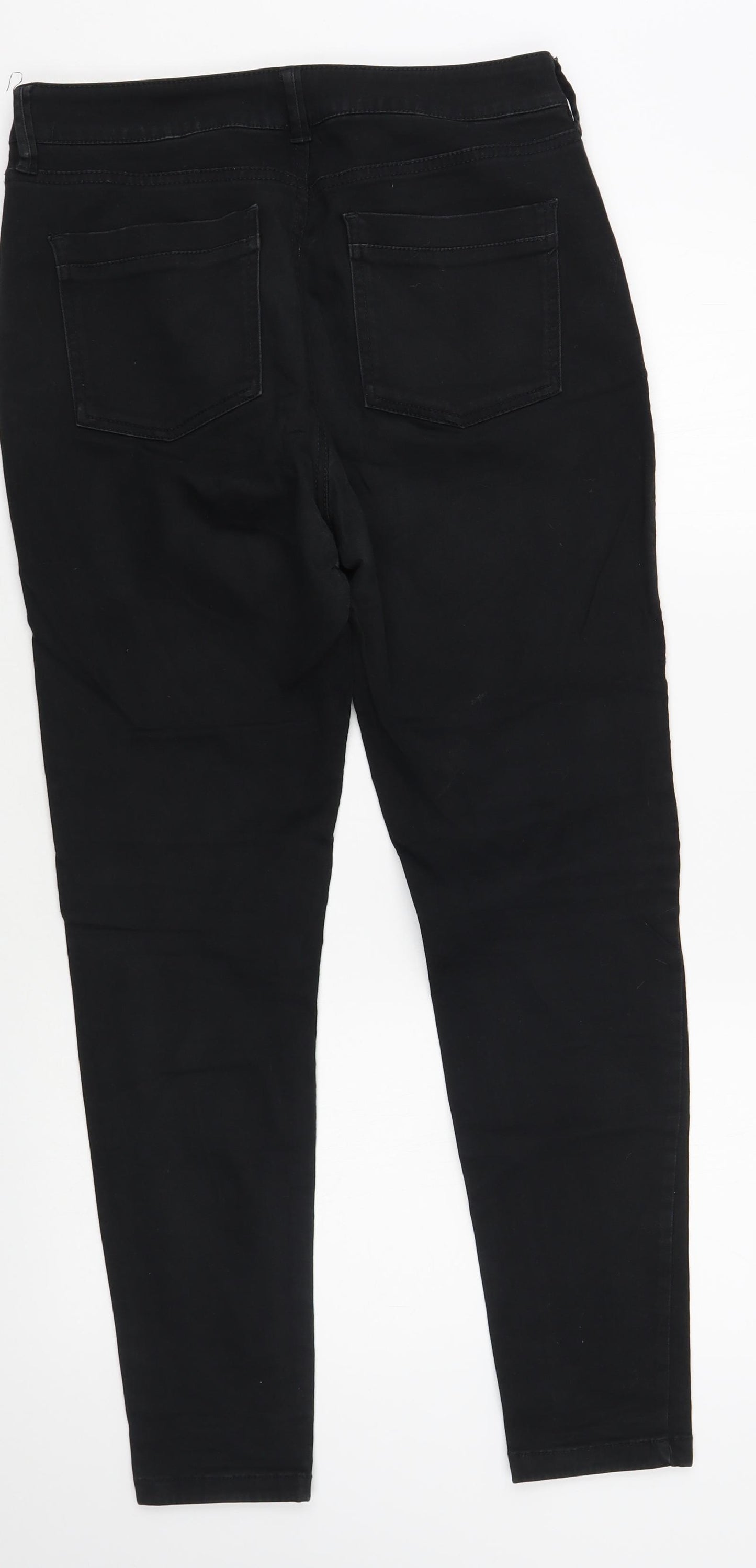 F&F Womens Black Cotton Skinny Jeans Size 10 L29 in Regular Button