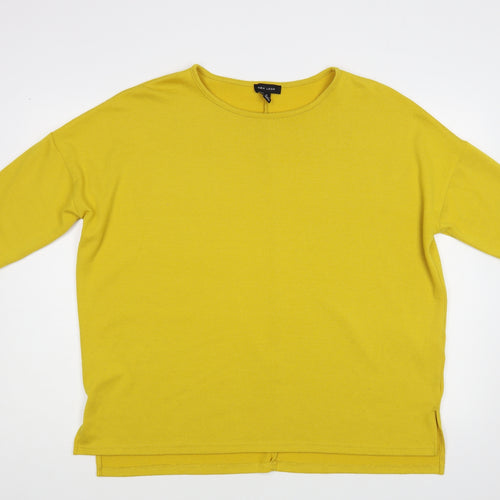 New Look Womens Yellow Boat Neck Polyester Pullover Jumper Size M