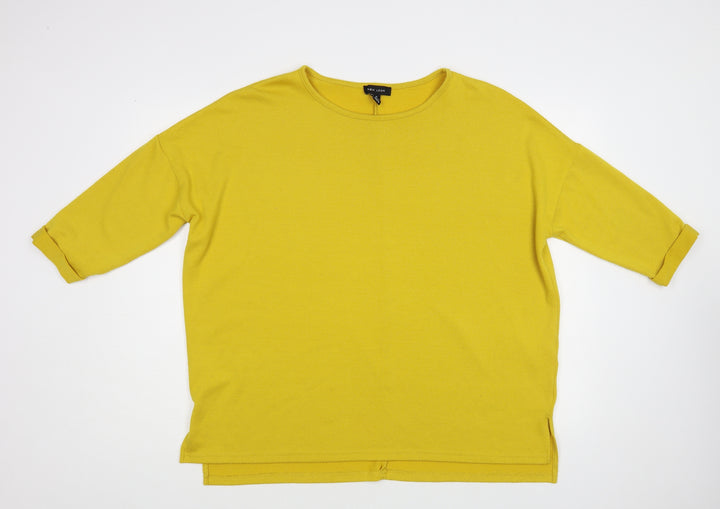 New Look Womens Yellow Boat Neck Polyester Pullover Jumper Size M