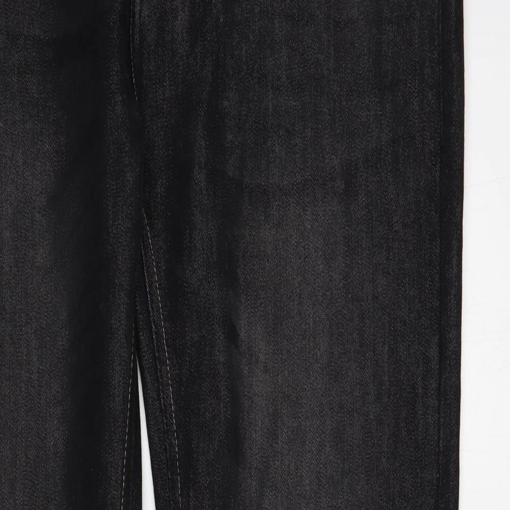 Lee Cooper Mens Black Cotton Straight Jeans Size 34 in L34 in Regular Button