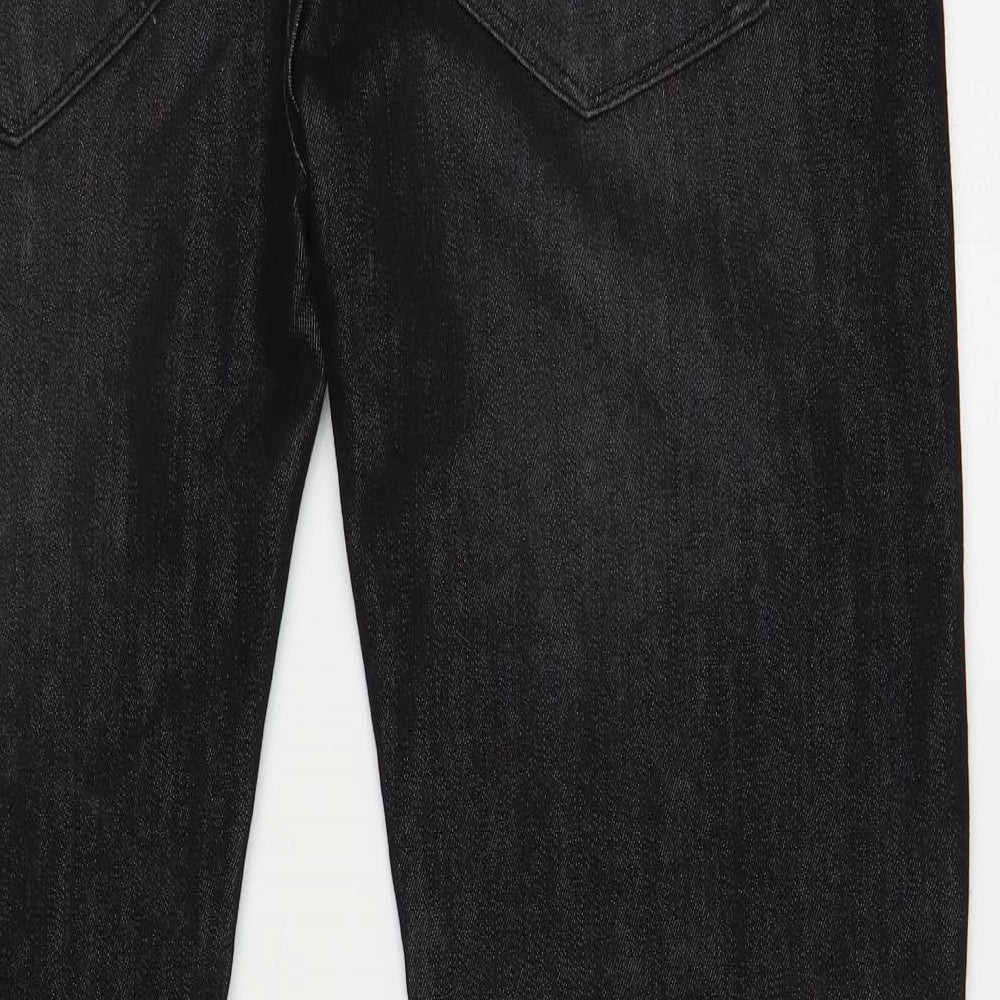 Lee Cooper Mens Black Cotton Straight Jeans Size 34 in L34 in Regular Button