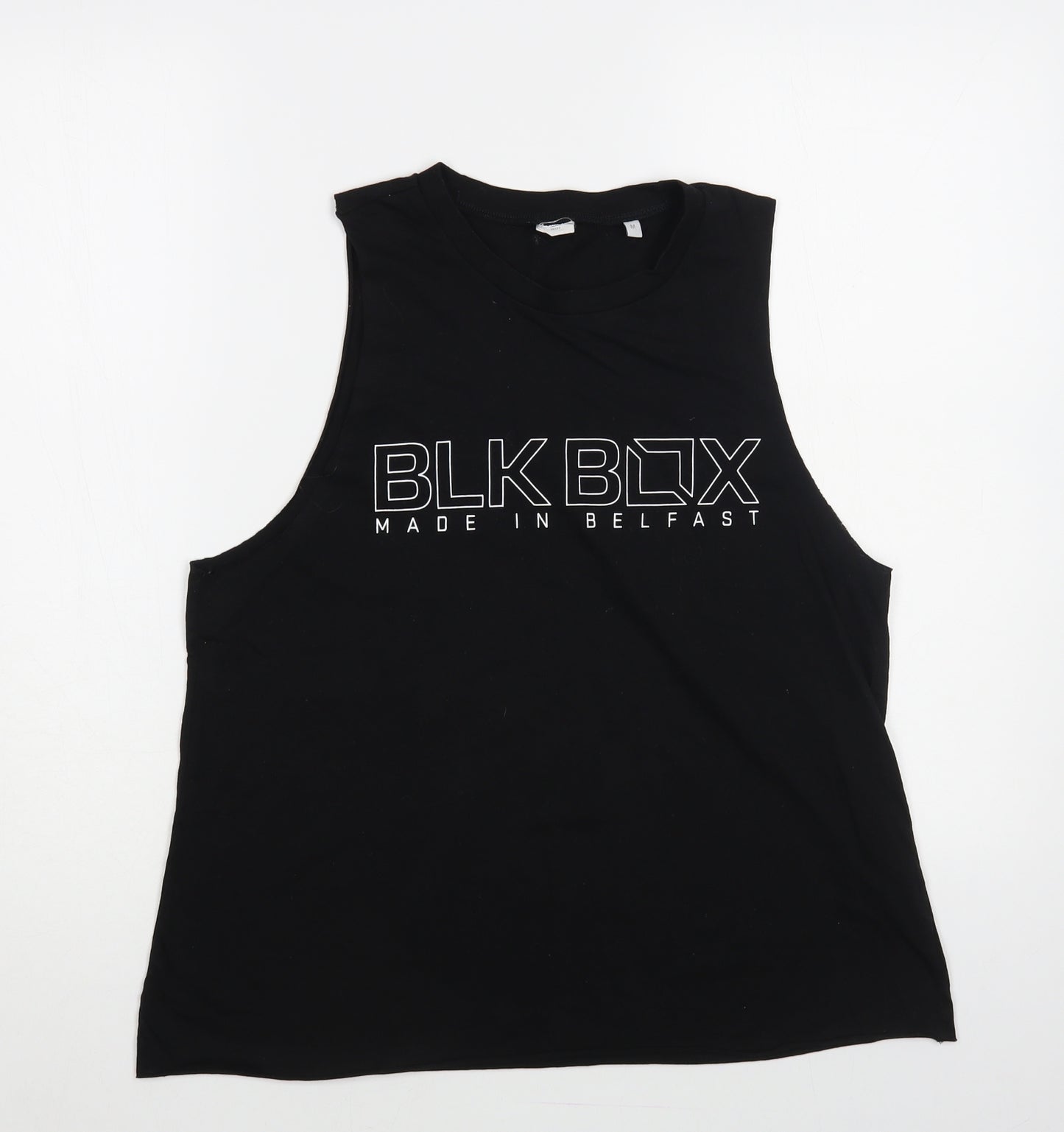 Skinnifit Mens Black Cotton Basic Tank Size M Crew Neck Pullover