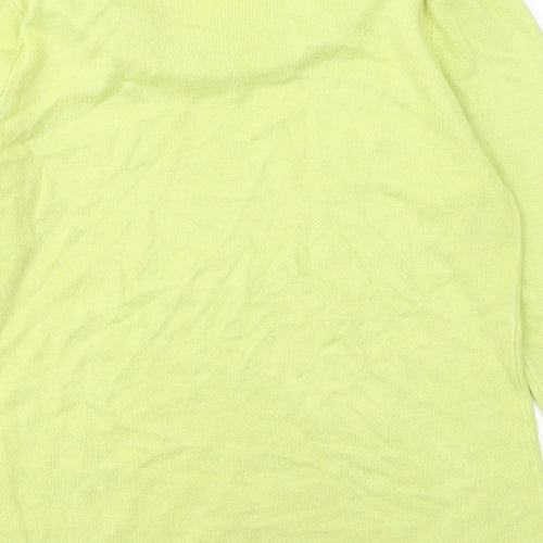Per Una Womens Green Round Neck Acrylic Pullover Jumper Size 10 - Flowers