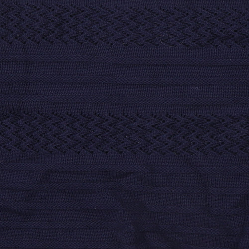 Bonmarché Womens Blue Round Neck Cotton Pullover Jumper Size L