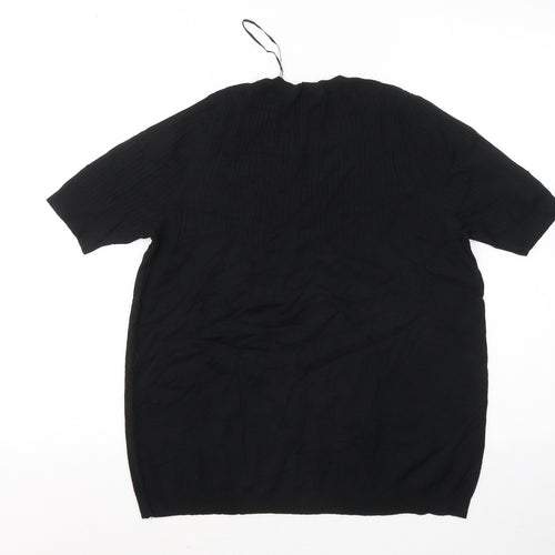 TU Womens Black Round Neck Viscose Pullover Jumper Size 14