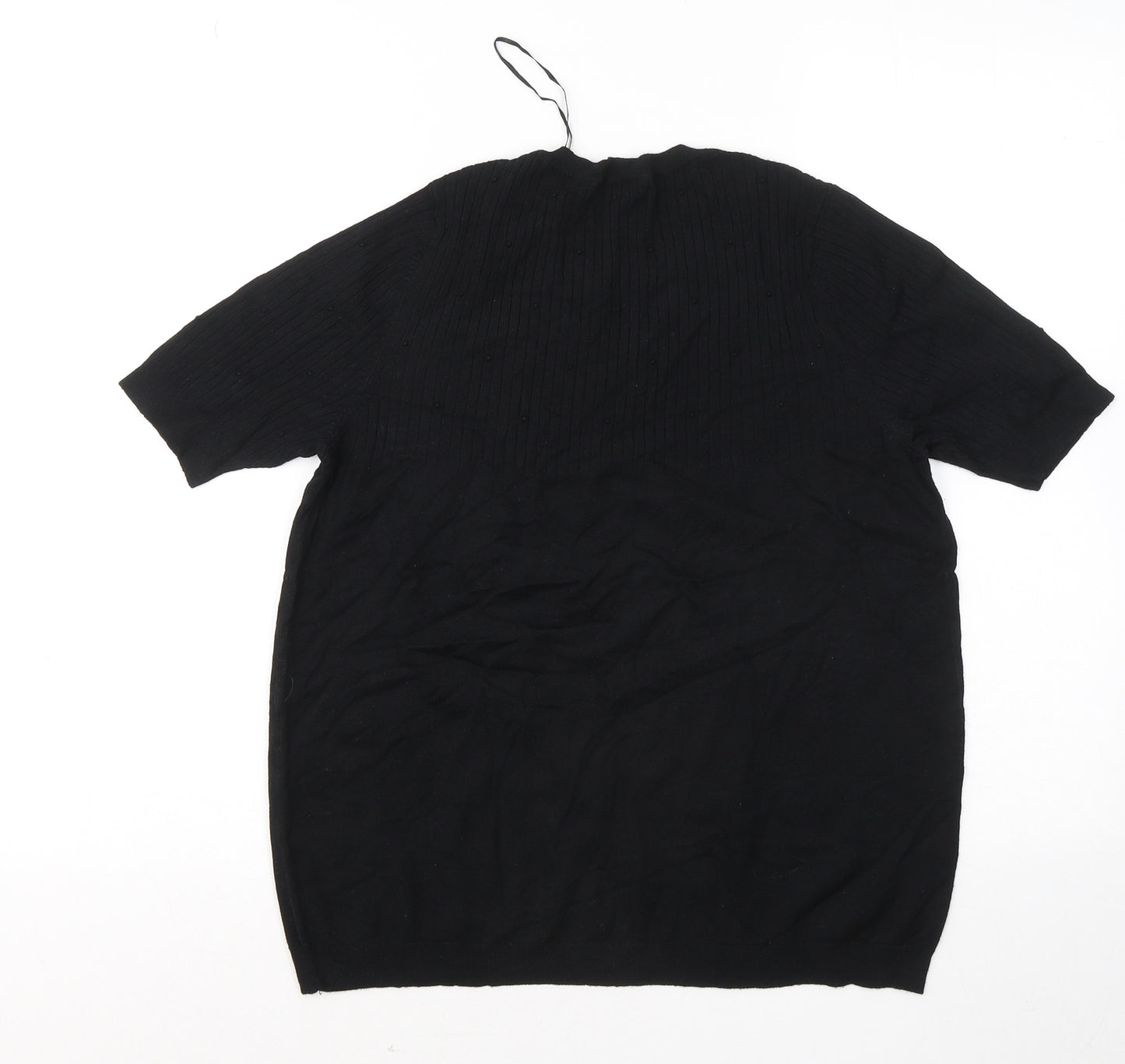 TU Womens Black Round Neck Viscose Pullover Jumper Size 14
