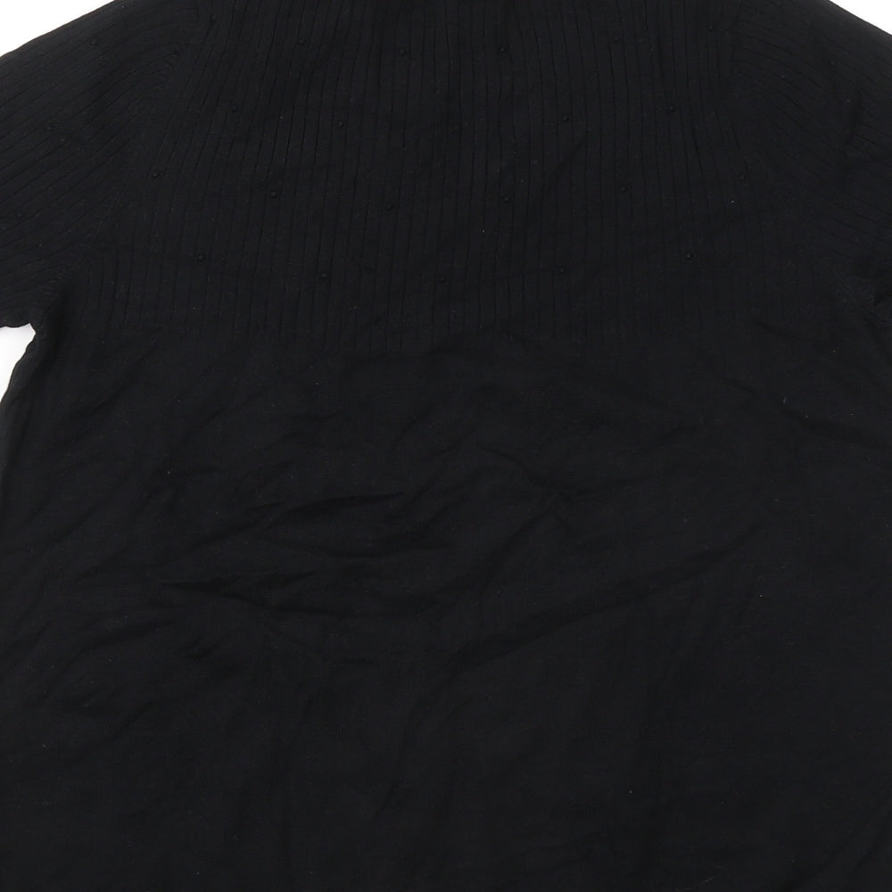 TU Womens Black Round Neck Viscose Pullover Jumper Size 14