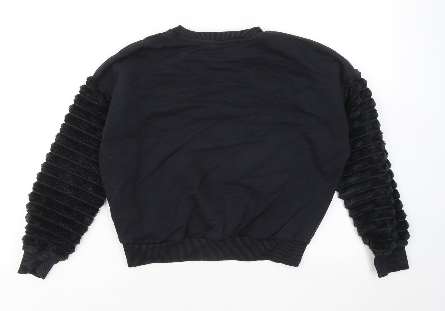 George Girls Black Cotton Pullover Sweatshirt Size 9-10 Years - Mickey Mouse