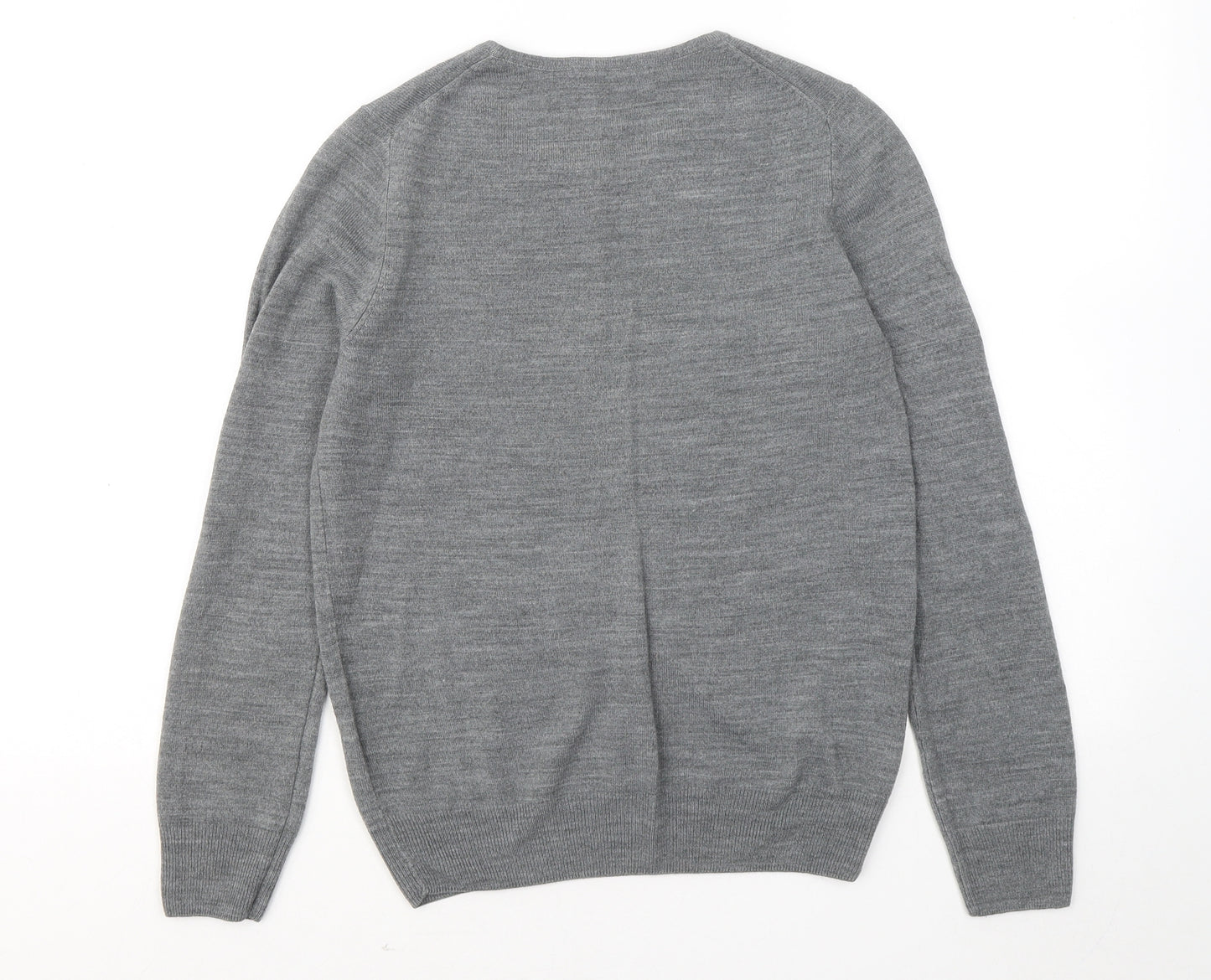Marks and Spencer Womens Grey Round Neck Acrylic Pullover Jumper Size 12