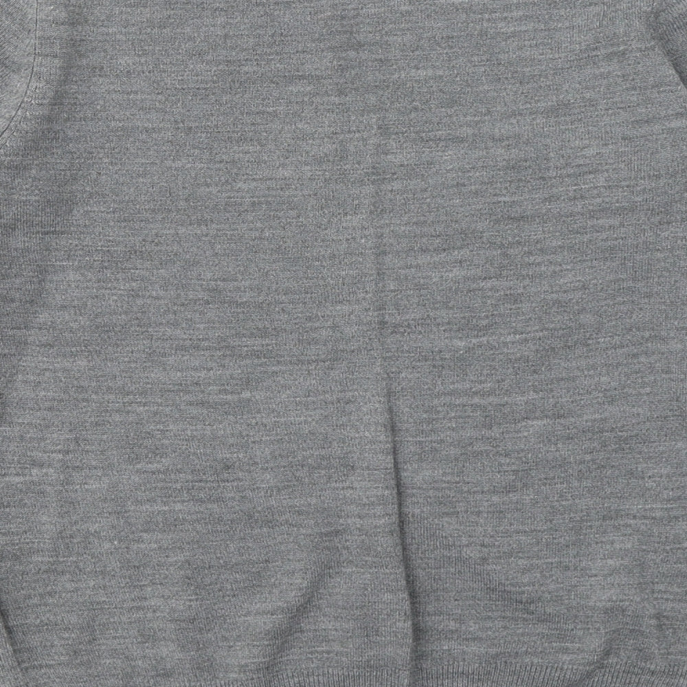 Marks and Spencer Womens Grey Round Neck Acrylic Pullover Jumper Size 12