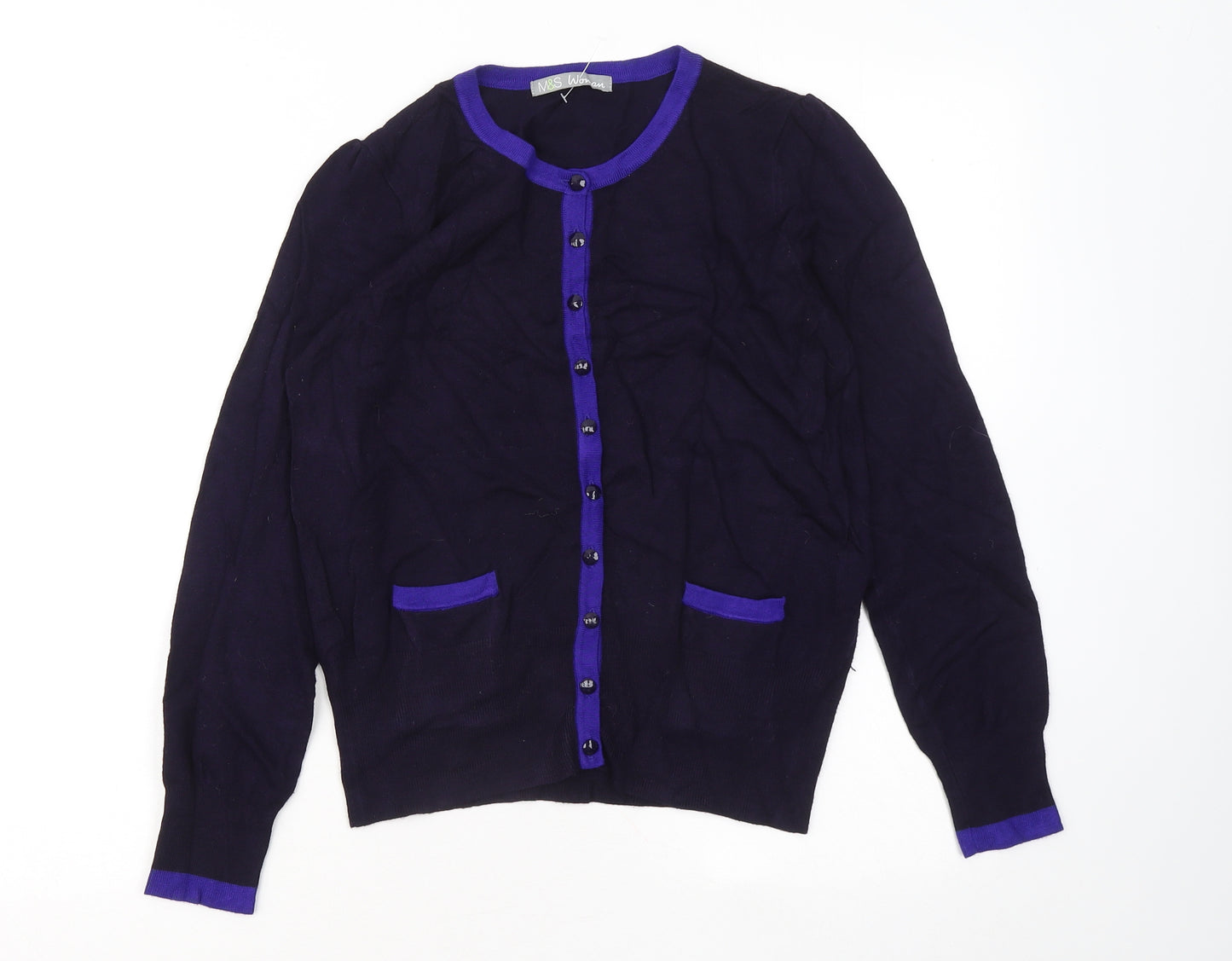 Marks and Spencer Womens Purple Round Neck Viscose Pullover Jumper Size 12