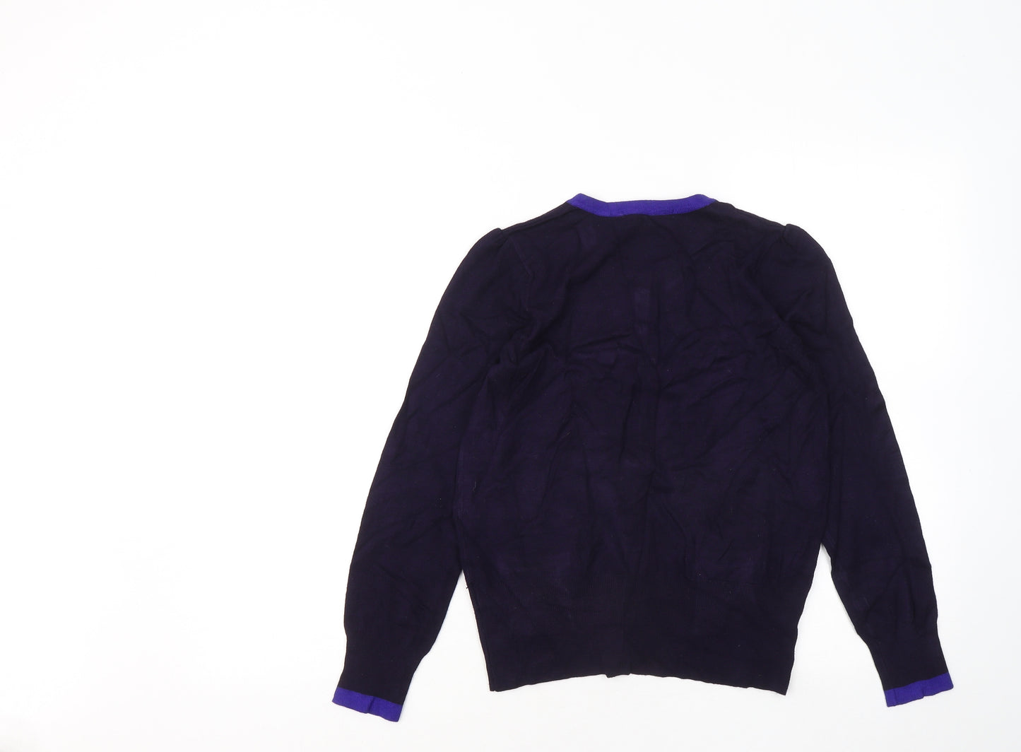 Marks and Spencer Womens Purple Round Neck Viscose Pullover Jumper Size 12